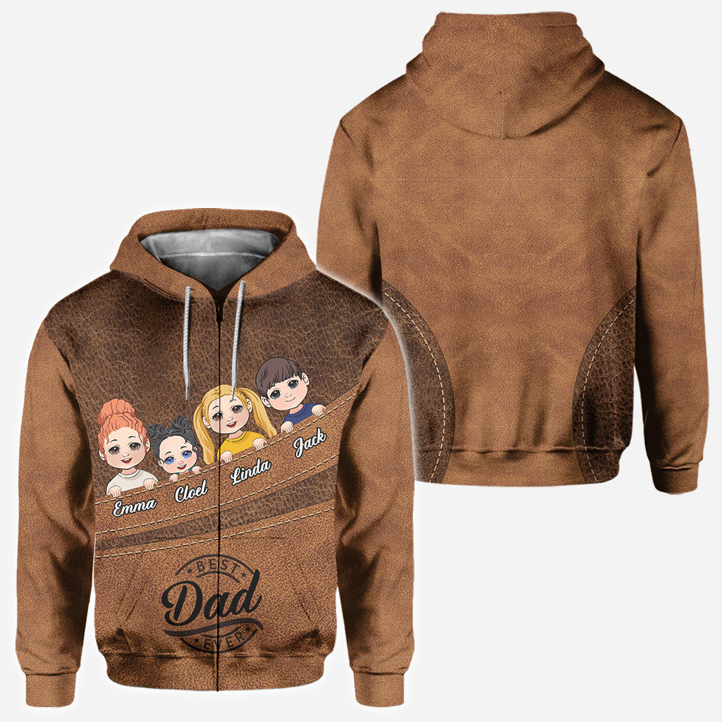 Meilleur papa/grand-mère/grand-père/maman du monde - T-shirt personnalisé intégral pour papa