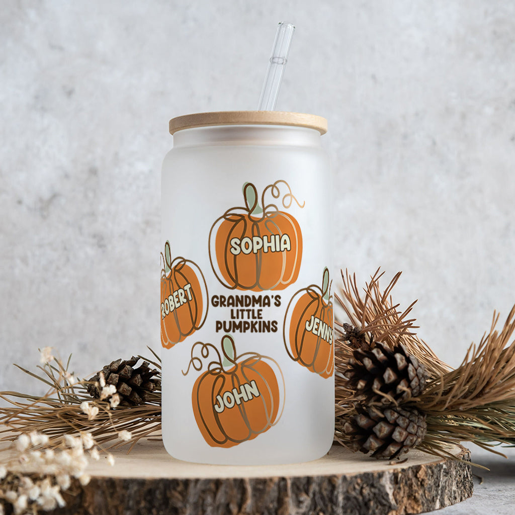 Grandma's Little Pumpkins - Personalized Grandma Can Glass
