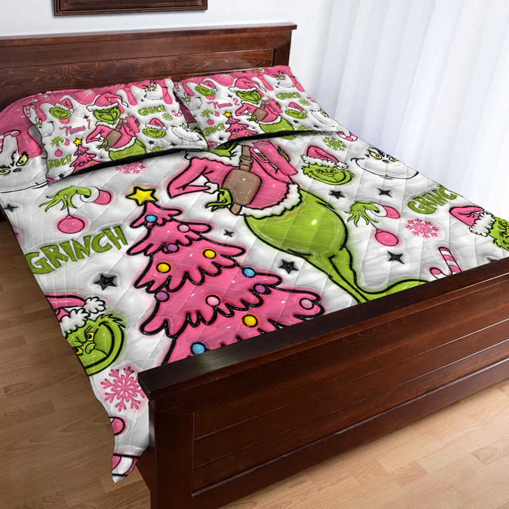 Merry Grinchmas - Personalized Stole Christmas Quilt Set