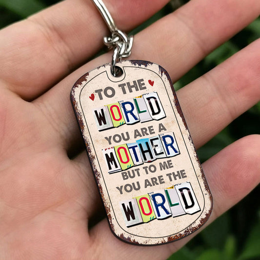 Tu es mon monde - Cadeau pour papa, maman - Porte-clés personnalisé en acier inoxydable