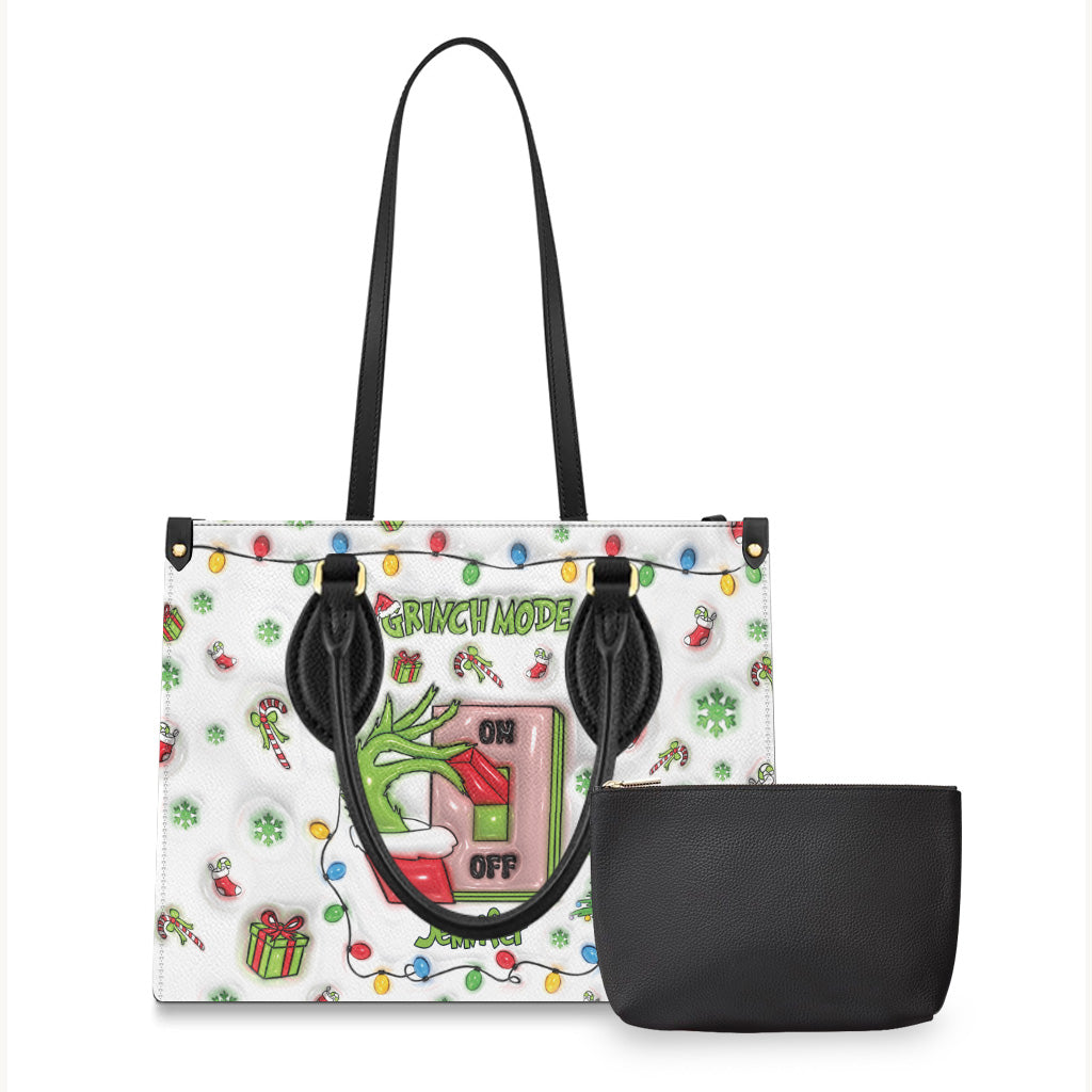 Mode Noël activé - Étole de Noël personnalisée - Sac à main en cuir