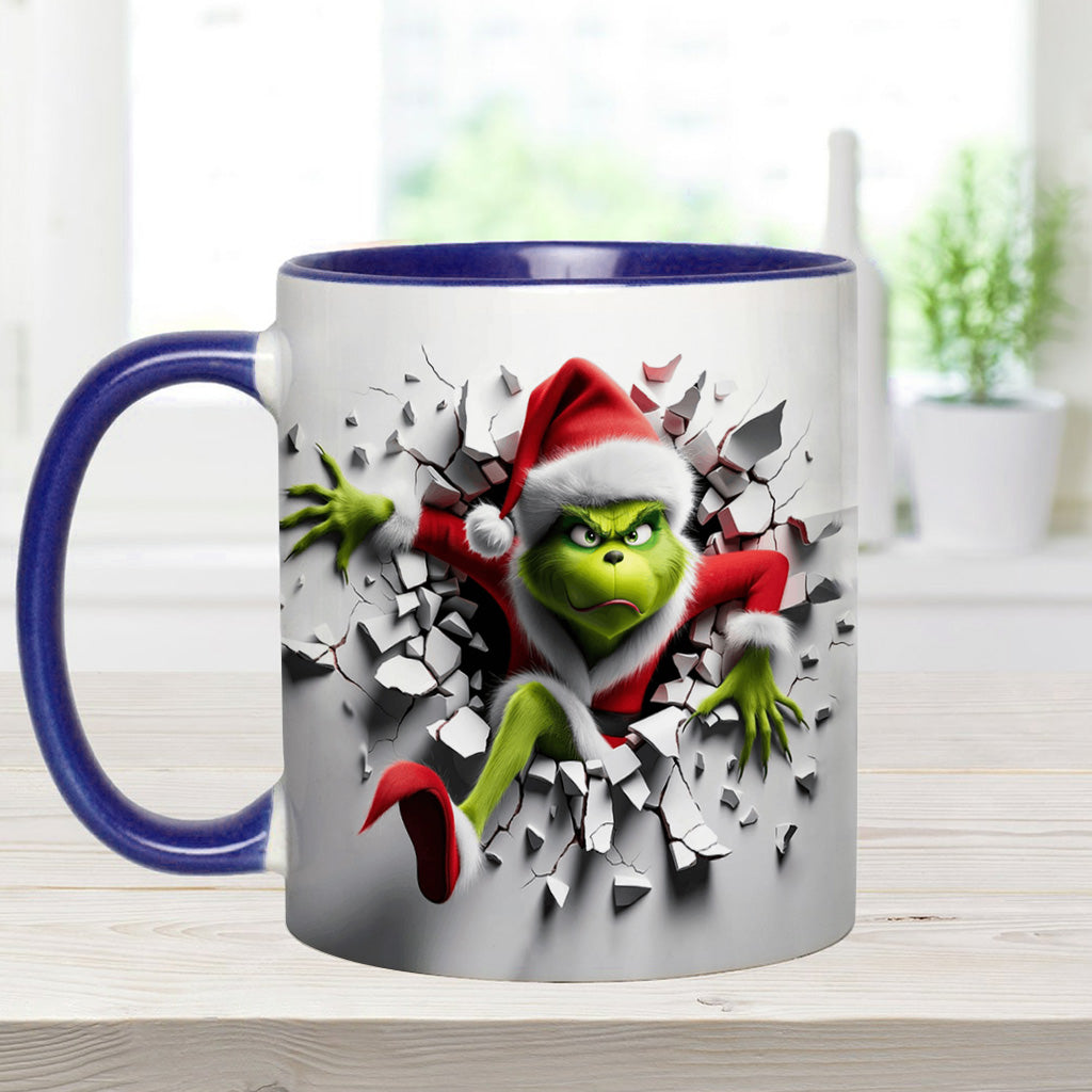 Grincheux à l'intérieur - Mug personnalisé avec étole de Noël