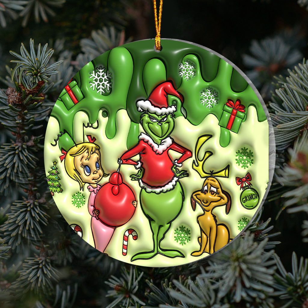 Merry Grinchmas - Personalized Stole Christmas Ornament