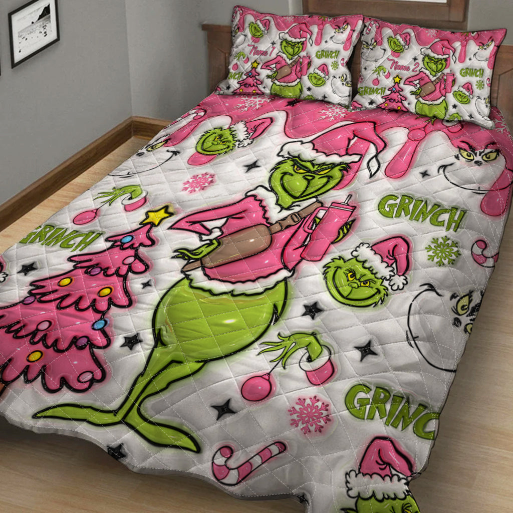 Merry Grinchmas - Personalized Stole Christmas Quilt Set