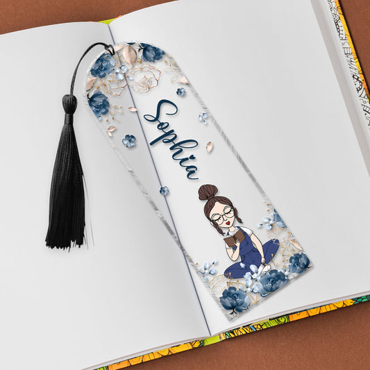 Une fille qui aime lire - Marque-page de livre personnalisé