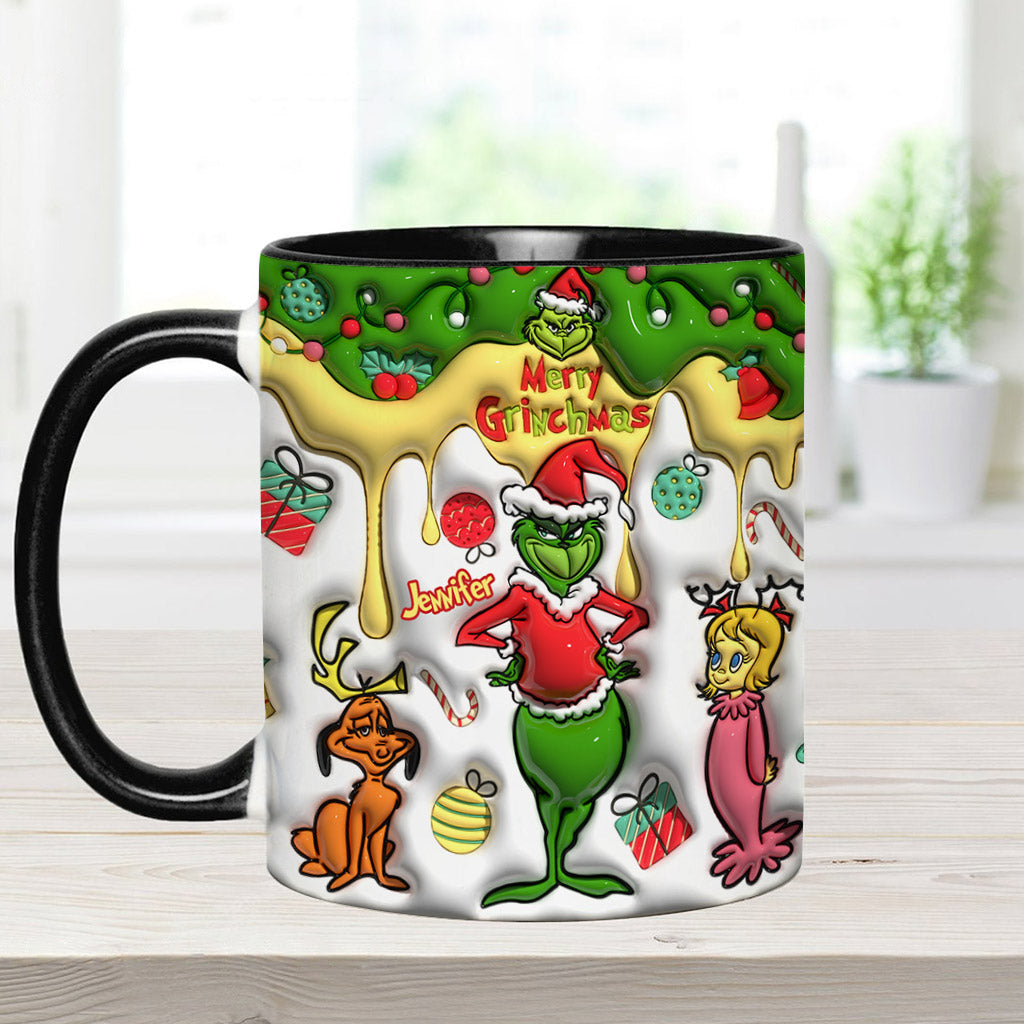 Joyeux Grinchmas - Mug personnalisé avec étole de Noël