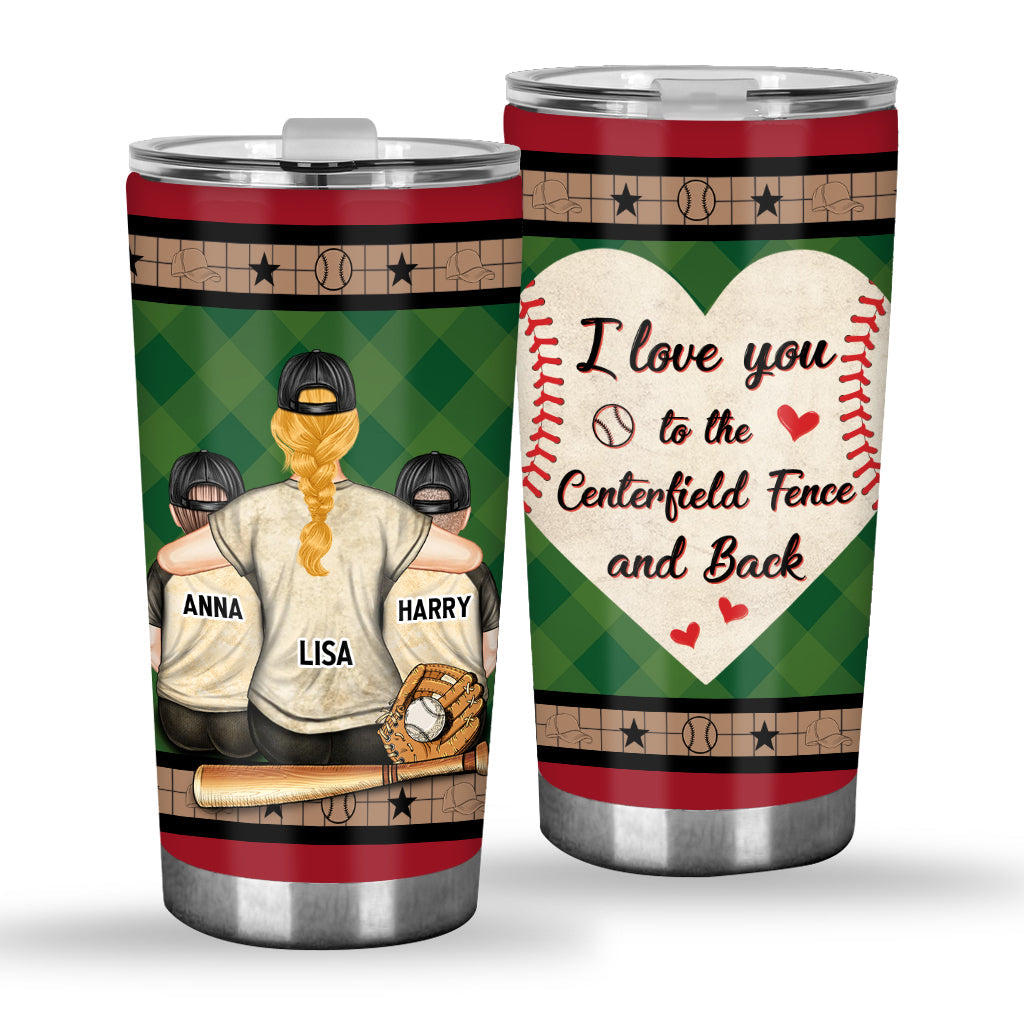 Mon cœur est sur ce terrain - Gobelet isotherme de baseball personnalisé