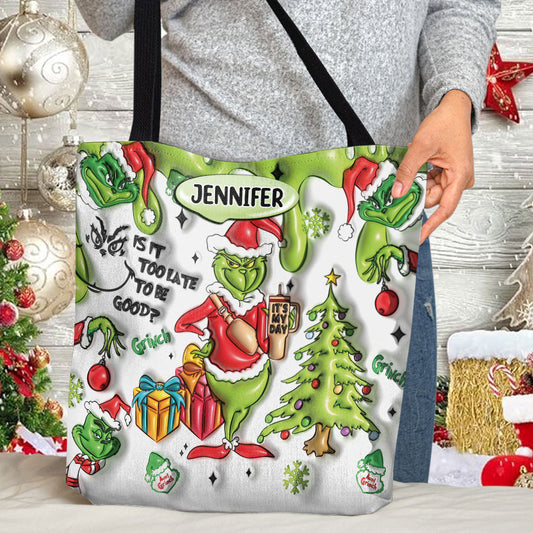 Est-il trop tard pour être sage ? - Sac fourre-tout de Noël personnalisé avec étole