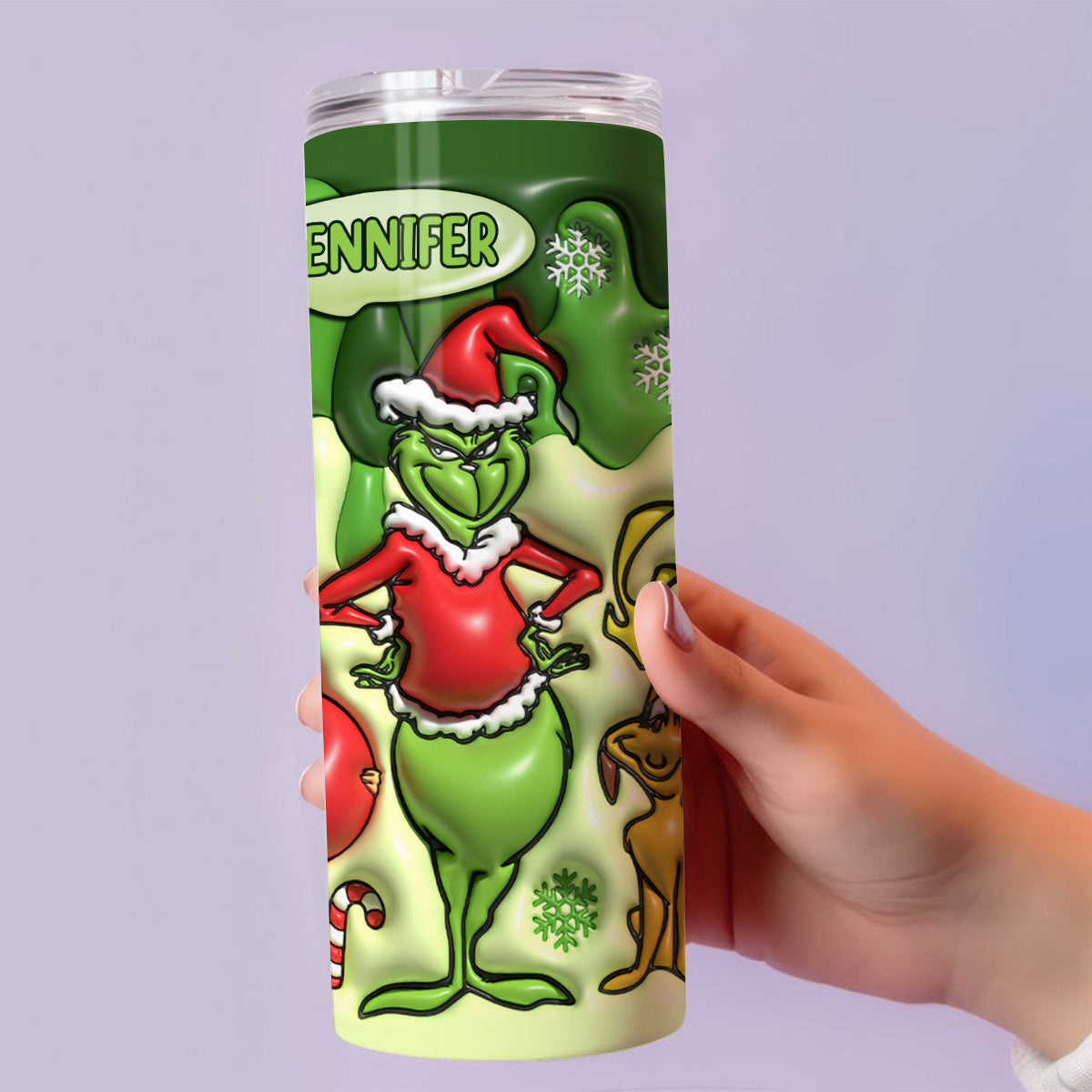 Merry Grinchmas - Personalized Stole Christmas Skinny Tumbler