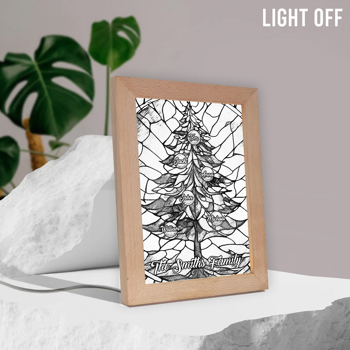 Family Christmas Tree - Personalized Family Light Photo Frame
