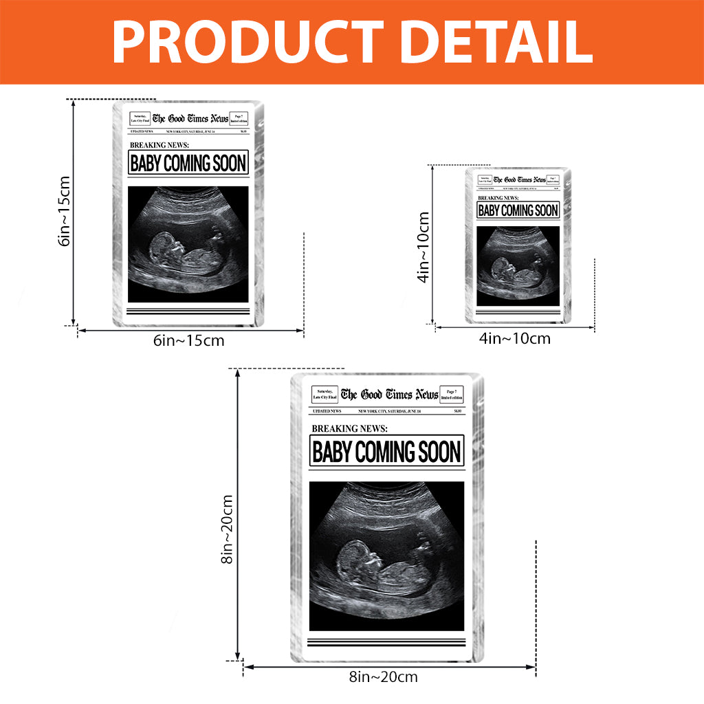 Bébé arrive bientôt - Plaque acrylique personnalisée pour maman