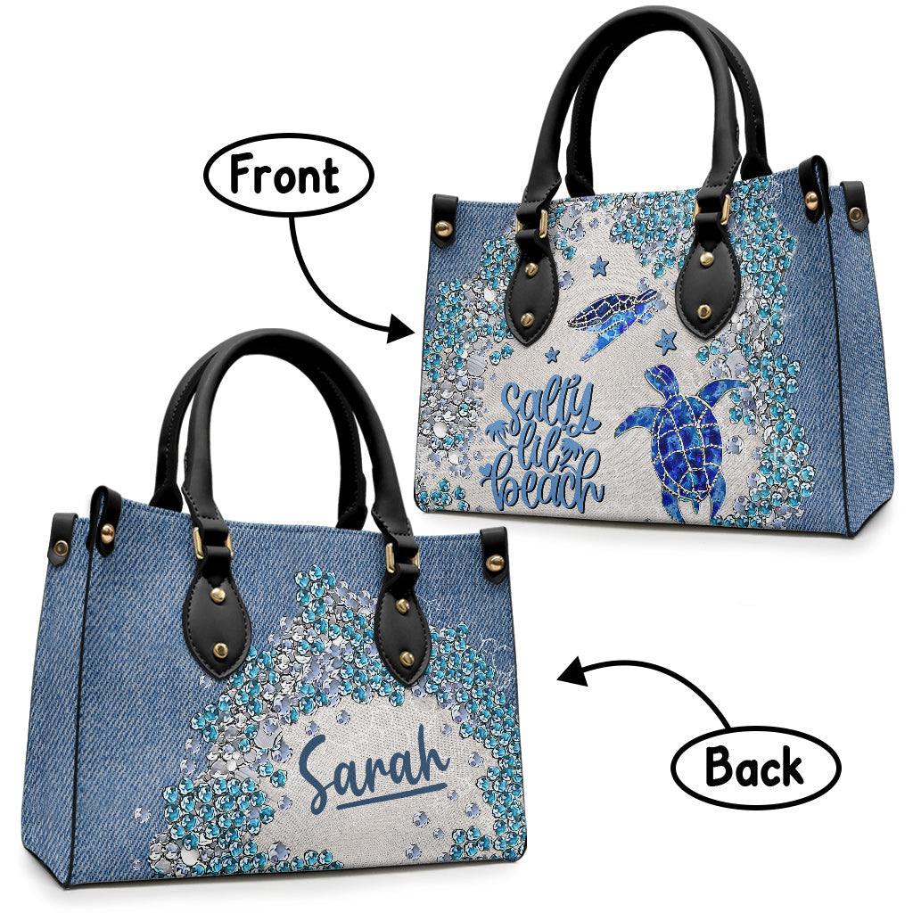 Sac à main en cuir de tortue personnalisé Turtle Bling -