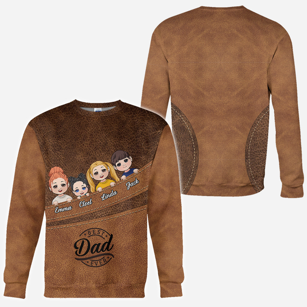 Meilleur papa/grand-mère/grand-père/maman du monde - T-shirt personnalisé intégral pour papa