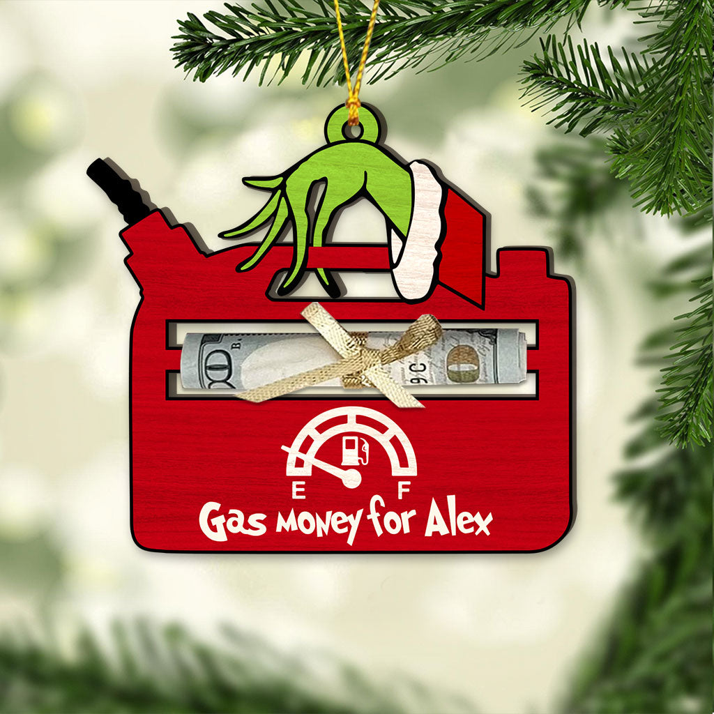 Gas Money Green Mischief - Ornement de Noël personnalisé en forme d'étole