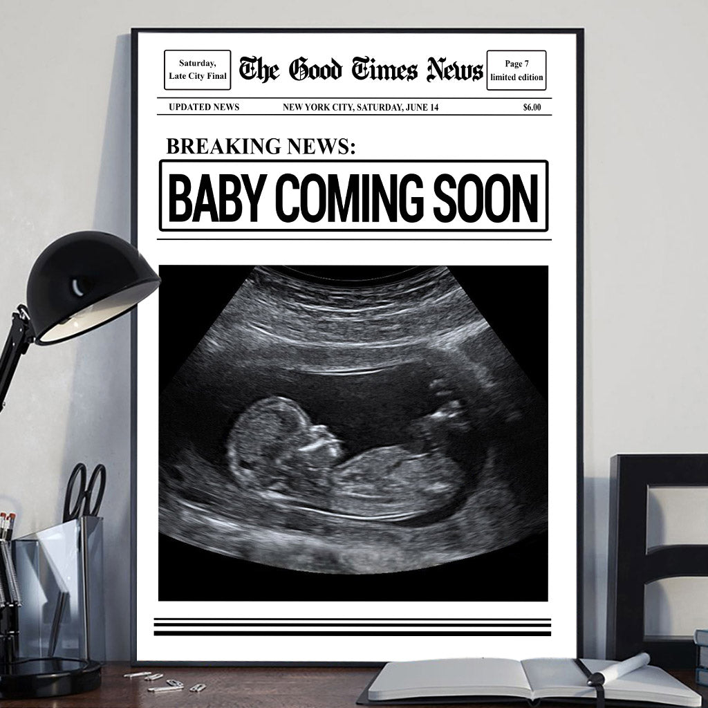 Bébé arrive bientôt - Toile et affiche personnalisées pour maman