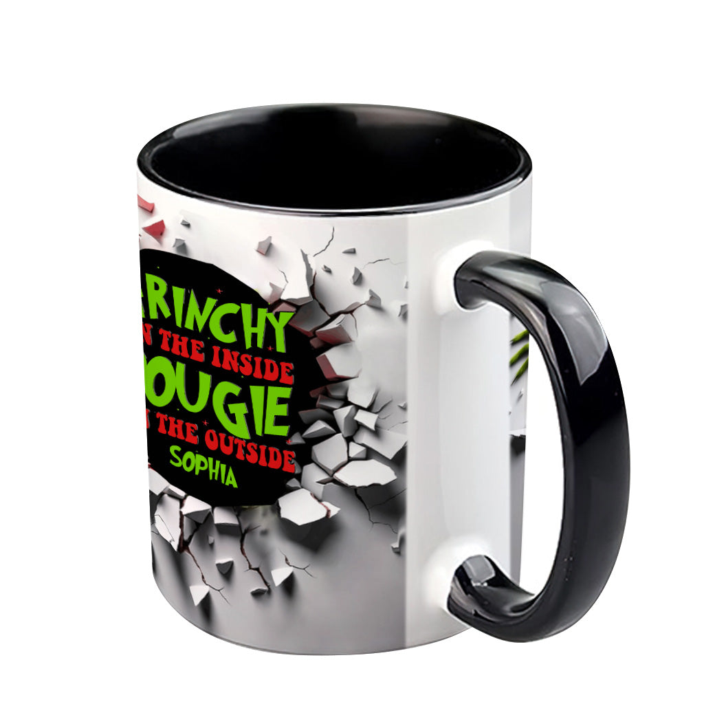 Grincheux à l'intérieur - Mug personnalisé avec étole de Noël