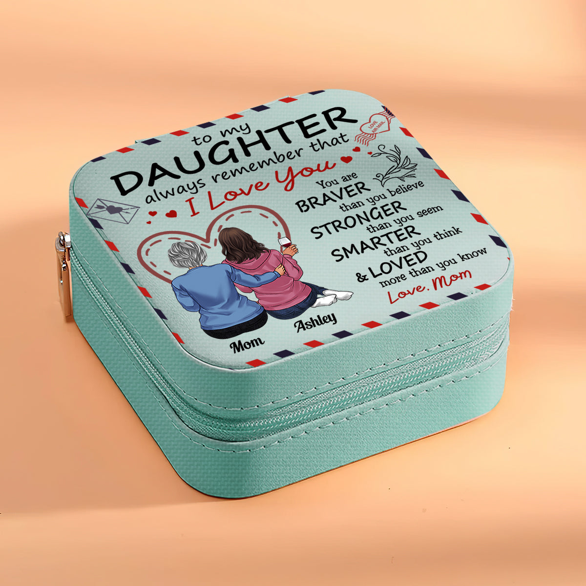 À ma fille - Coffret à bijoux personnalisé pour maman