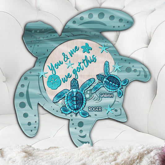 Couple génial de tortues - Oreiller personnalisé en forme de tortue