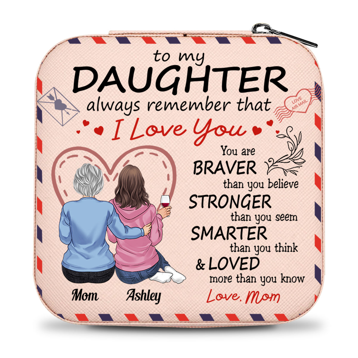 À ma fille - Coffret à bijoux personnalisé pour maman