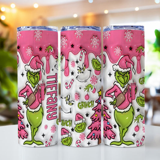 Joyeux Grinchmas - Gobelet isotherme personnalisé avec étole de Noël