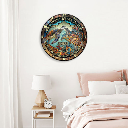 Remontez le temps - Horloge murale tortue personnalisée