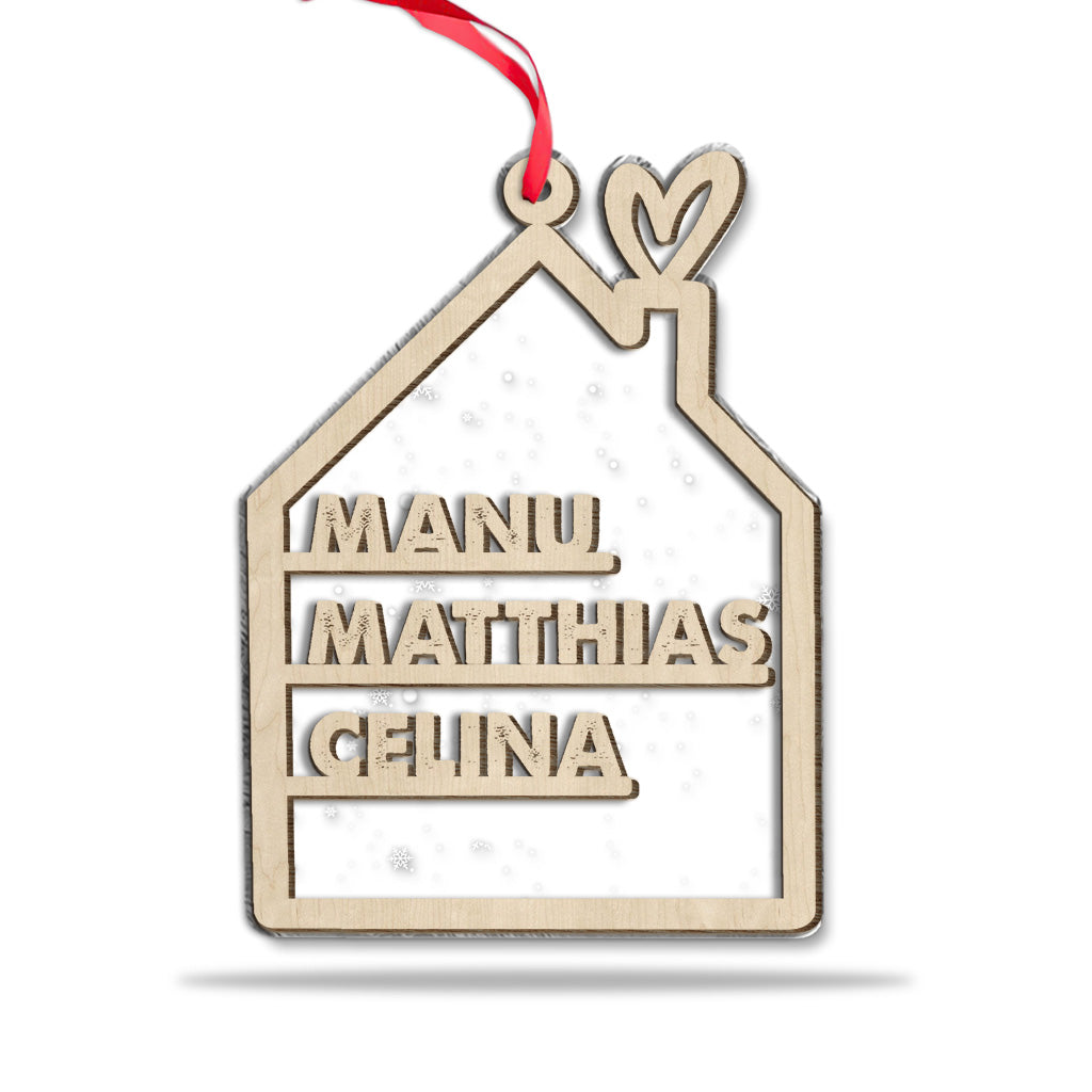 Nom de famille - Ornement personnalisé à 2 couches