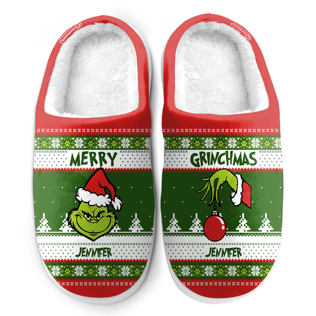 Merry Grinchmas - Personalized Stole Christmas Slippers