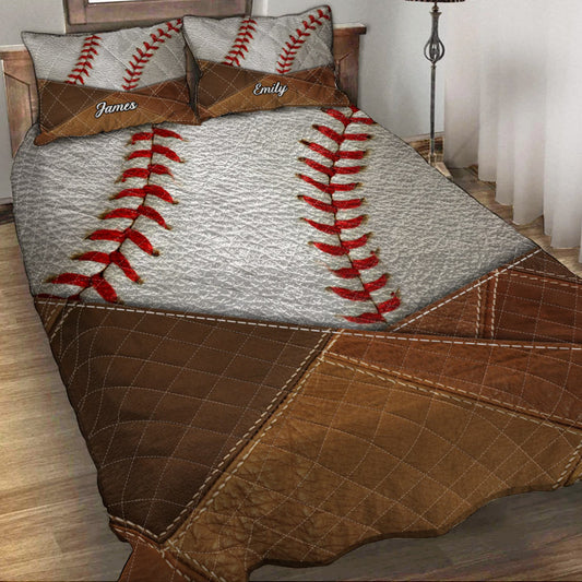 Vivre mon rêve - Ensemble de courtepointe de baseball personnalisé