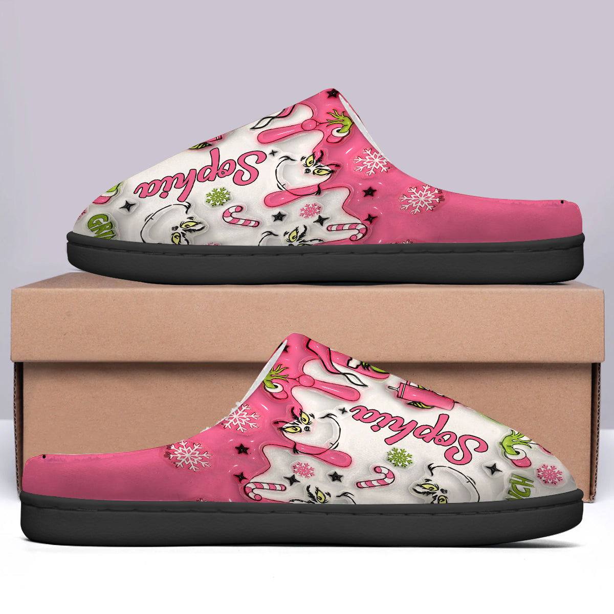 Merry Grinchmas - Personalized Stole Christmas Slippers