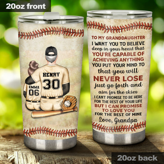 Je veux que tu y croies profondément - Cadeau de baseball pour fils, fille, petite-fille, petit-fils - Gobelet personnalisé