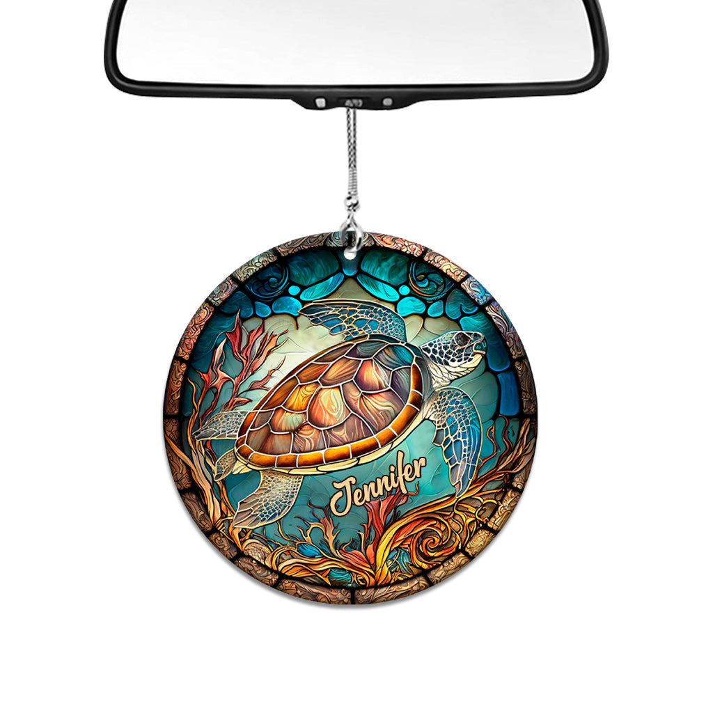 Love Turtles - Personalized Turtle Car Ornament