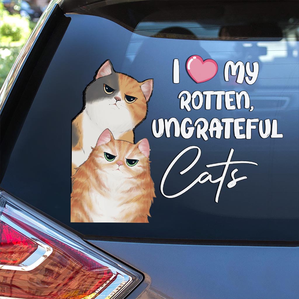 J'aime mon chat ingrat et pourri - Autocollant personnalisé pour chat