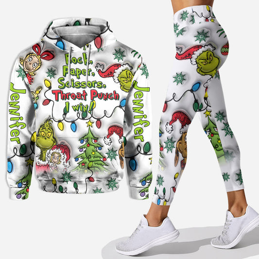 Joyeux Noël ! Ensemble sweat à capuche et legging personnalisés avec étole de Noël