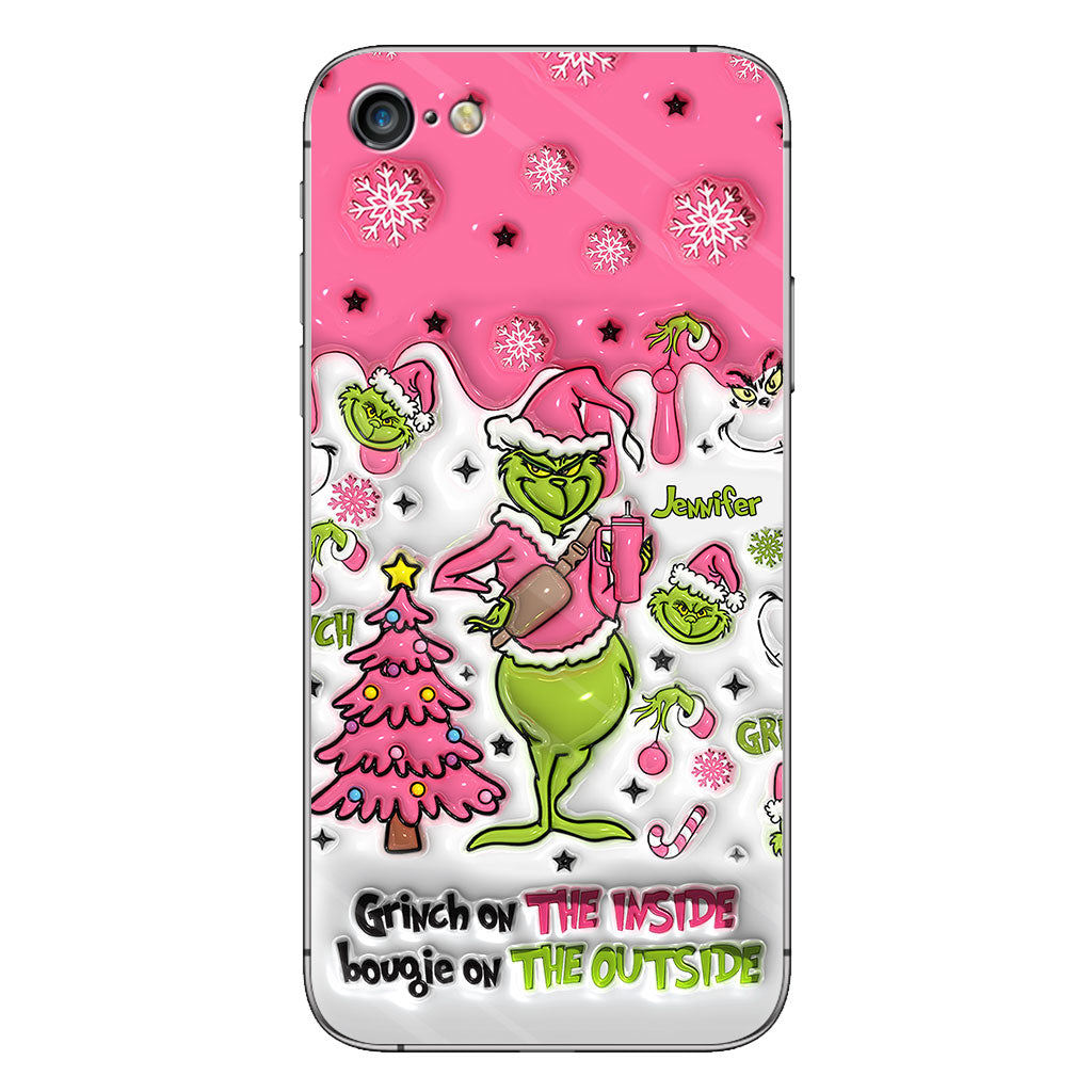 Le Grinch à l'intérieur - Coque de téléphone personnalisée avec étole de Noël