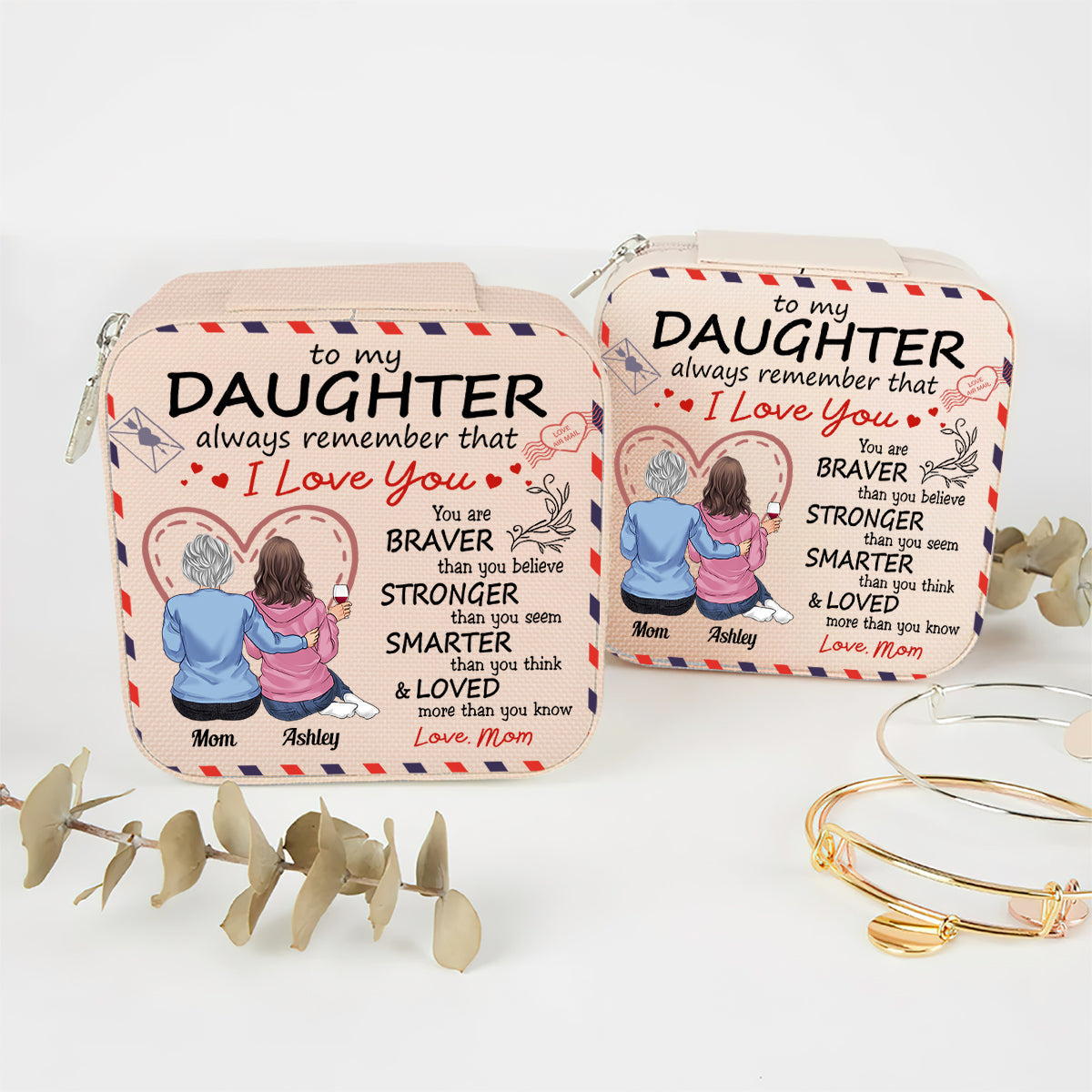 À ma fille - Coffret à bijoux personnalisé pour maman