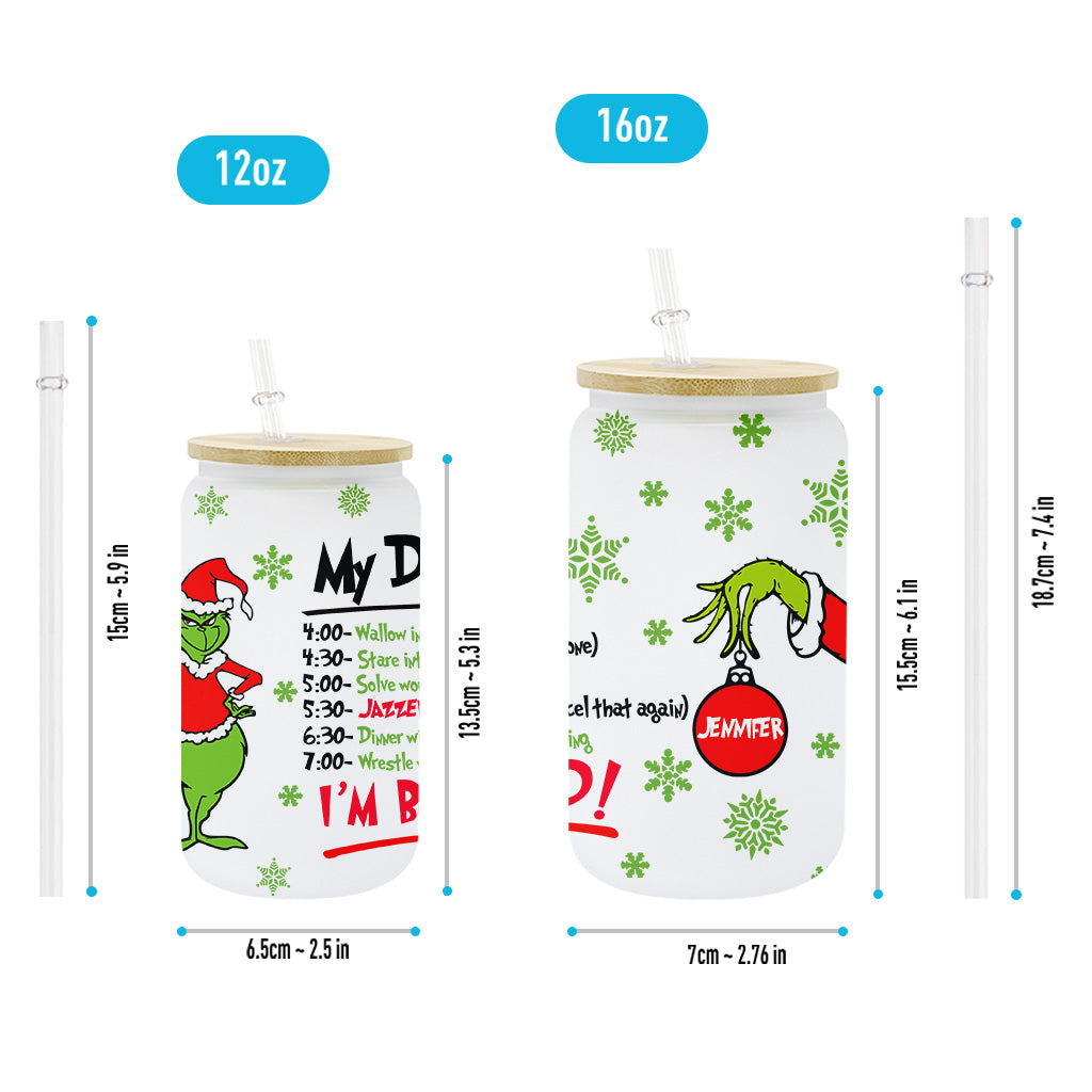 I'm Booked - Personalized Stole Christmas Can Glass