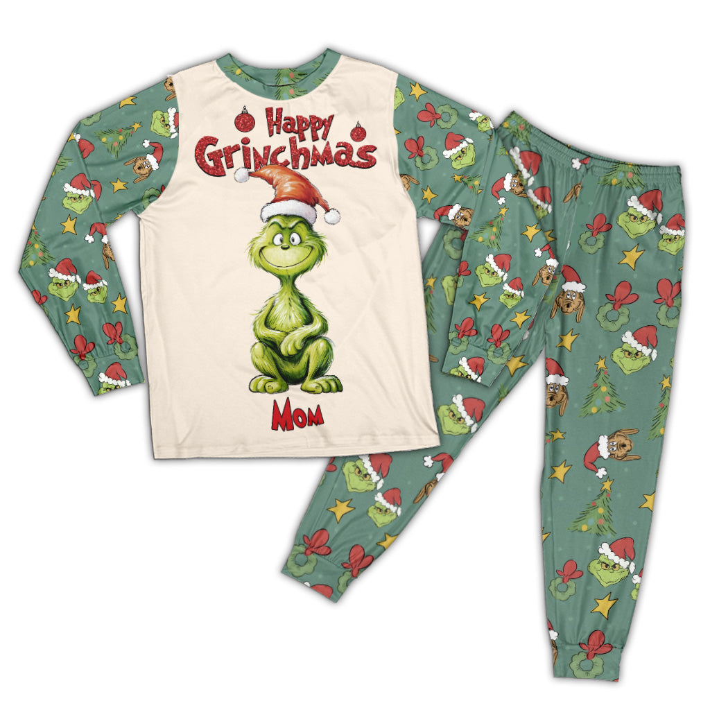 Happy Grinchmas - Personalized Stole Christmas Pajamas Set