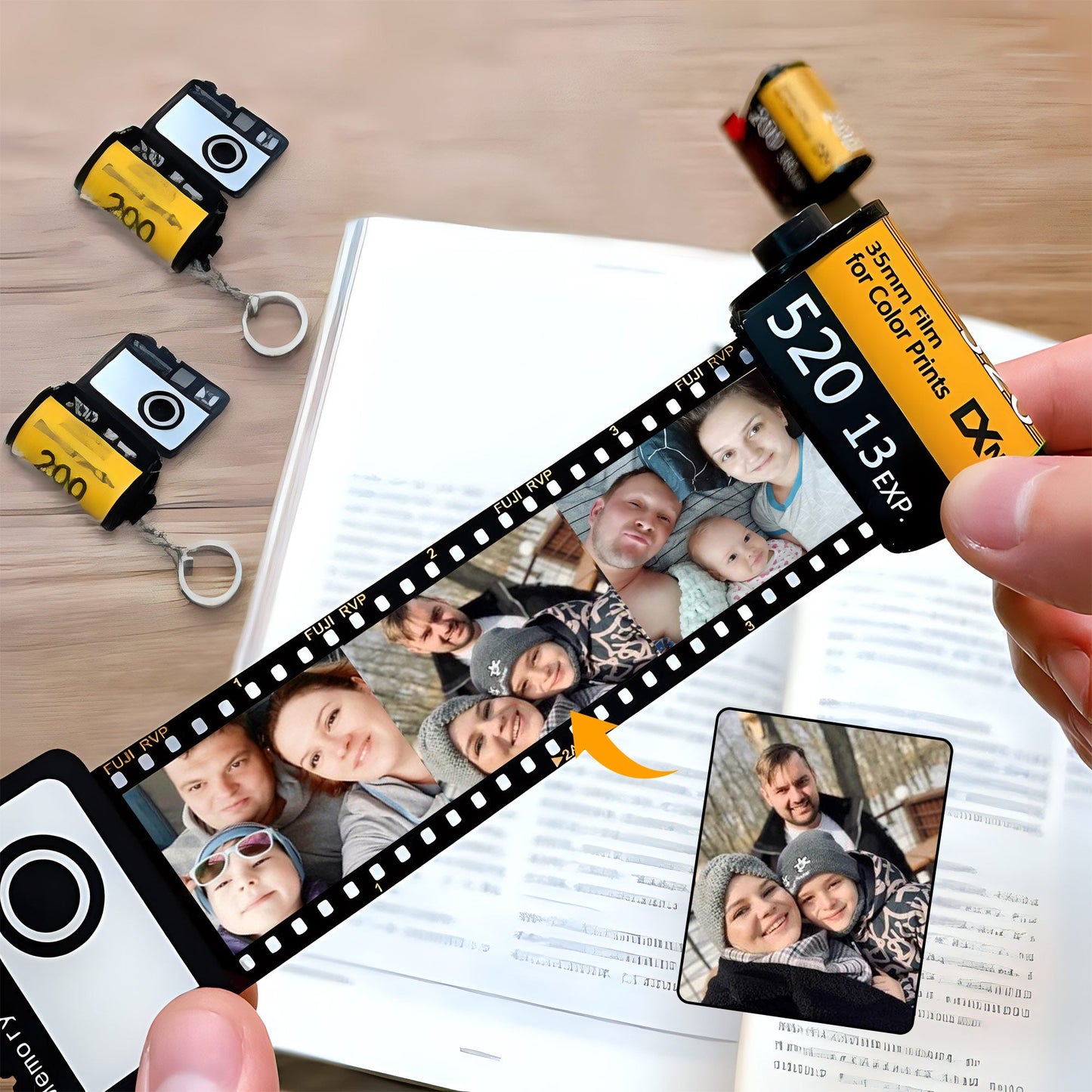 Ma Famille - Porte-clés personnalisé pour pellicule photo familiale