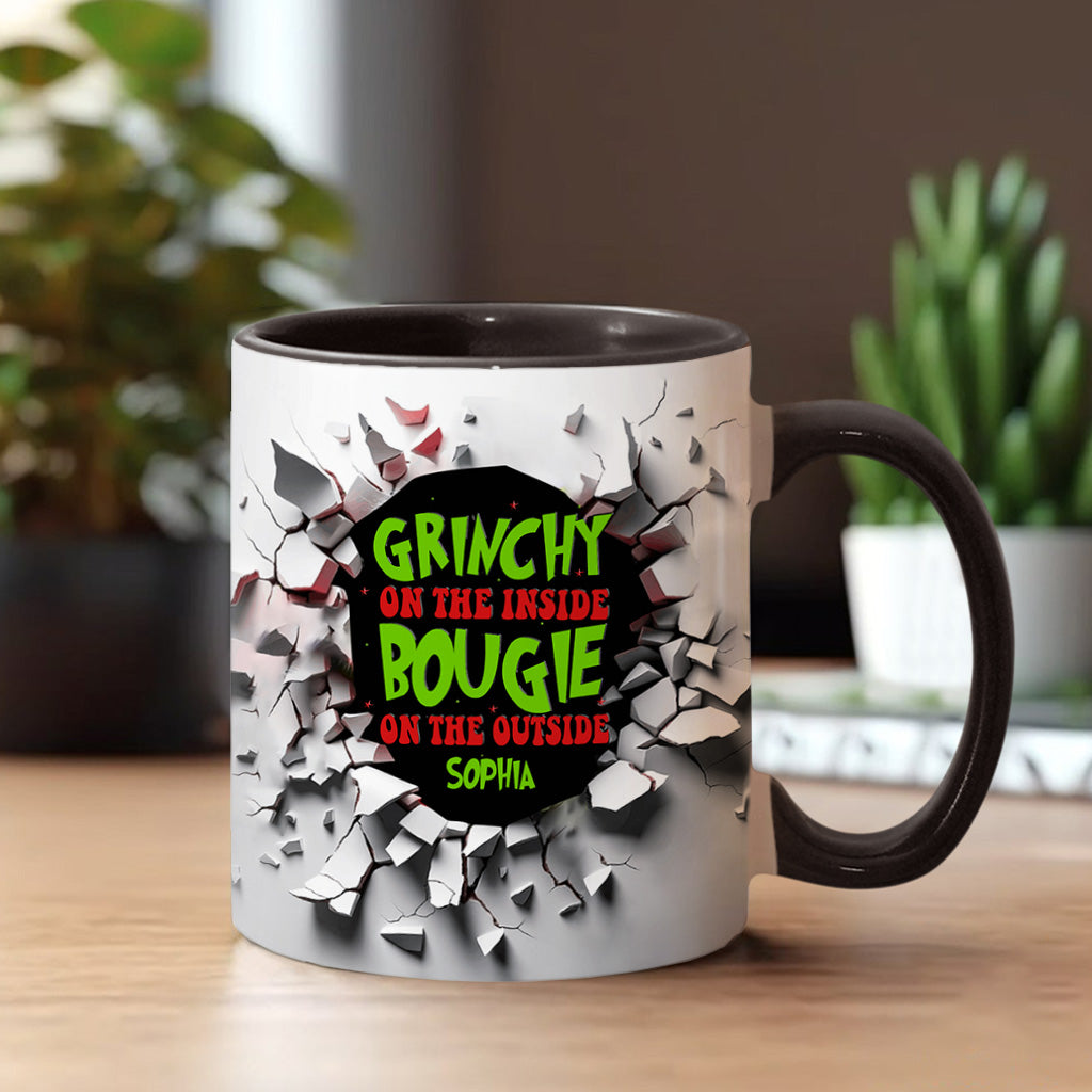 Grincheux à l'intérieur - Mug personnalisé avec étole de Noël