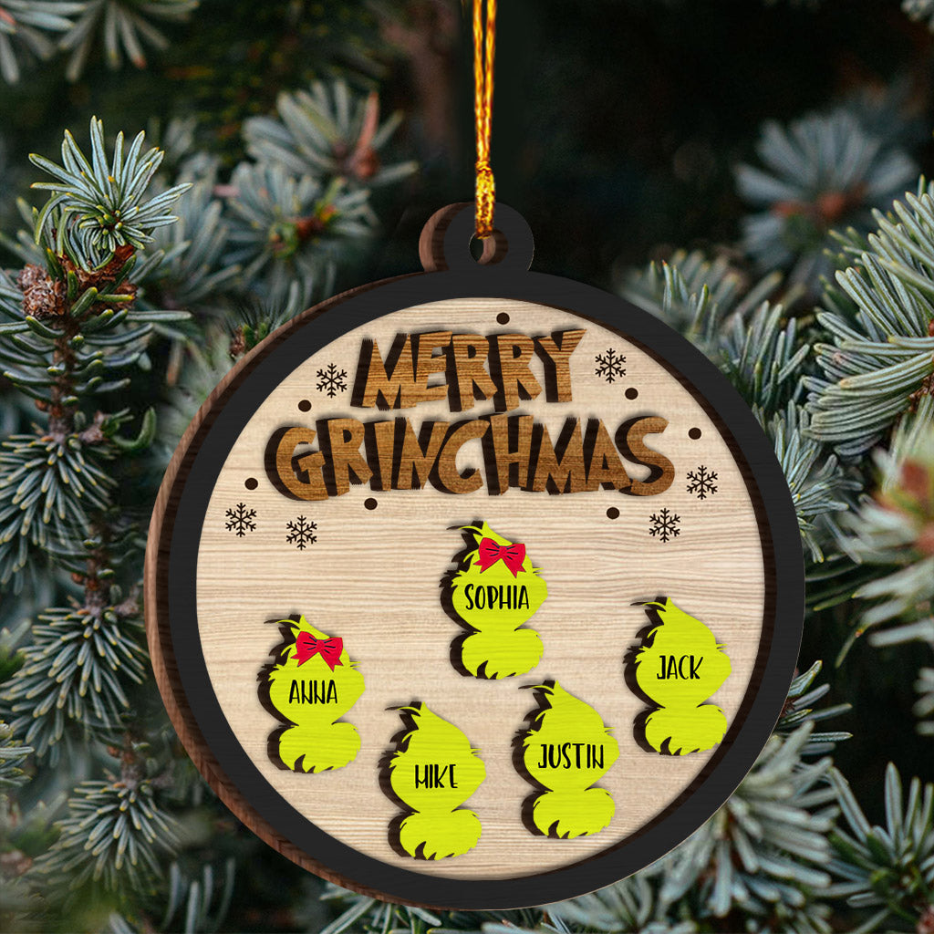 Joyeux Noël - Étole de Noël personnalisée, ornement en bois à 2 couches