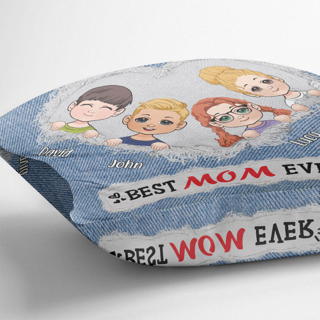 Meilleure maman du monde - Coussin décoratif personnalisé pour maman