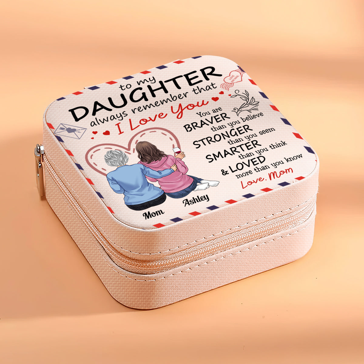 À ma fille - Coffret à bijoux personnalisé pour maman
