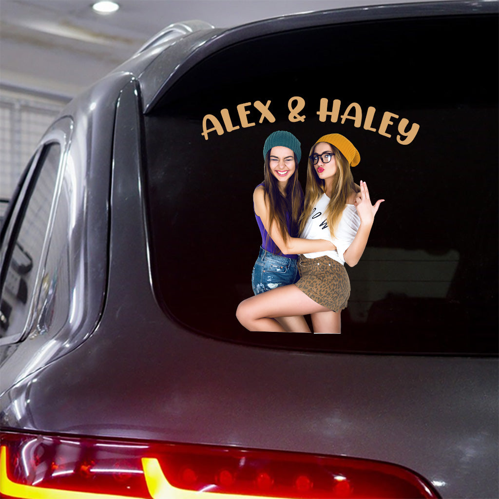 Meilleures amies - Autocollant personnalisé pour meilleure amie découpé à la forme