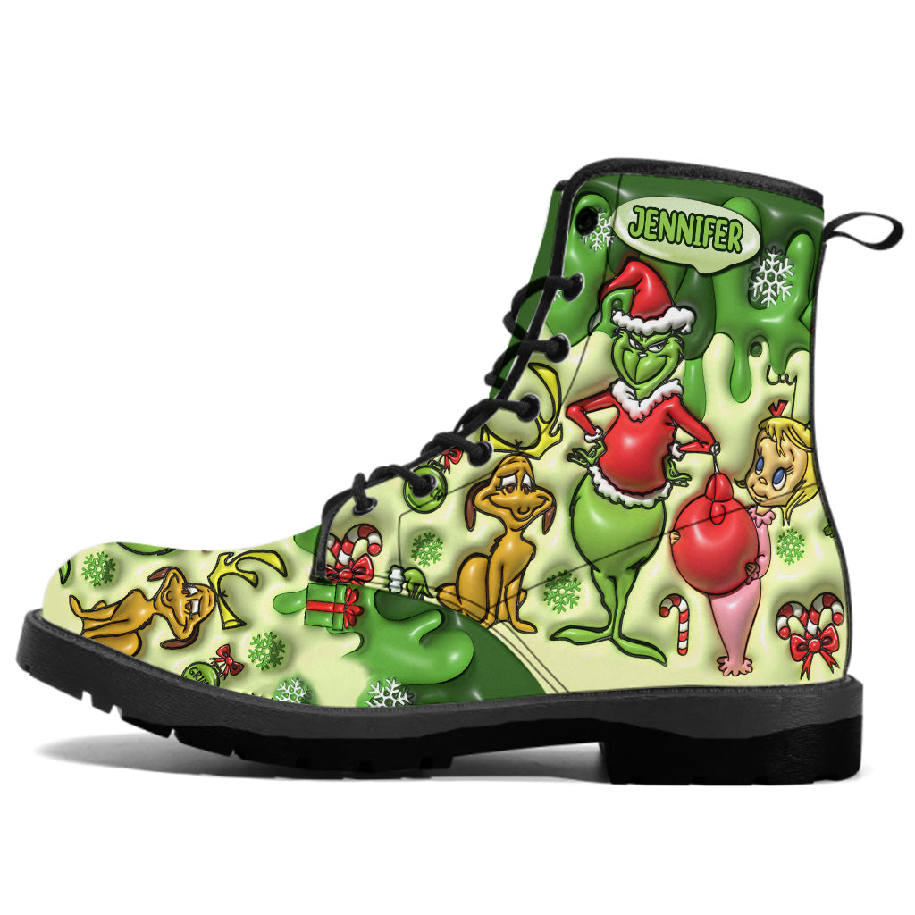 Joyeux Noël - Étole personnalisée Bottes de Noël en cuir
