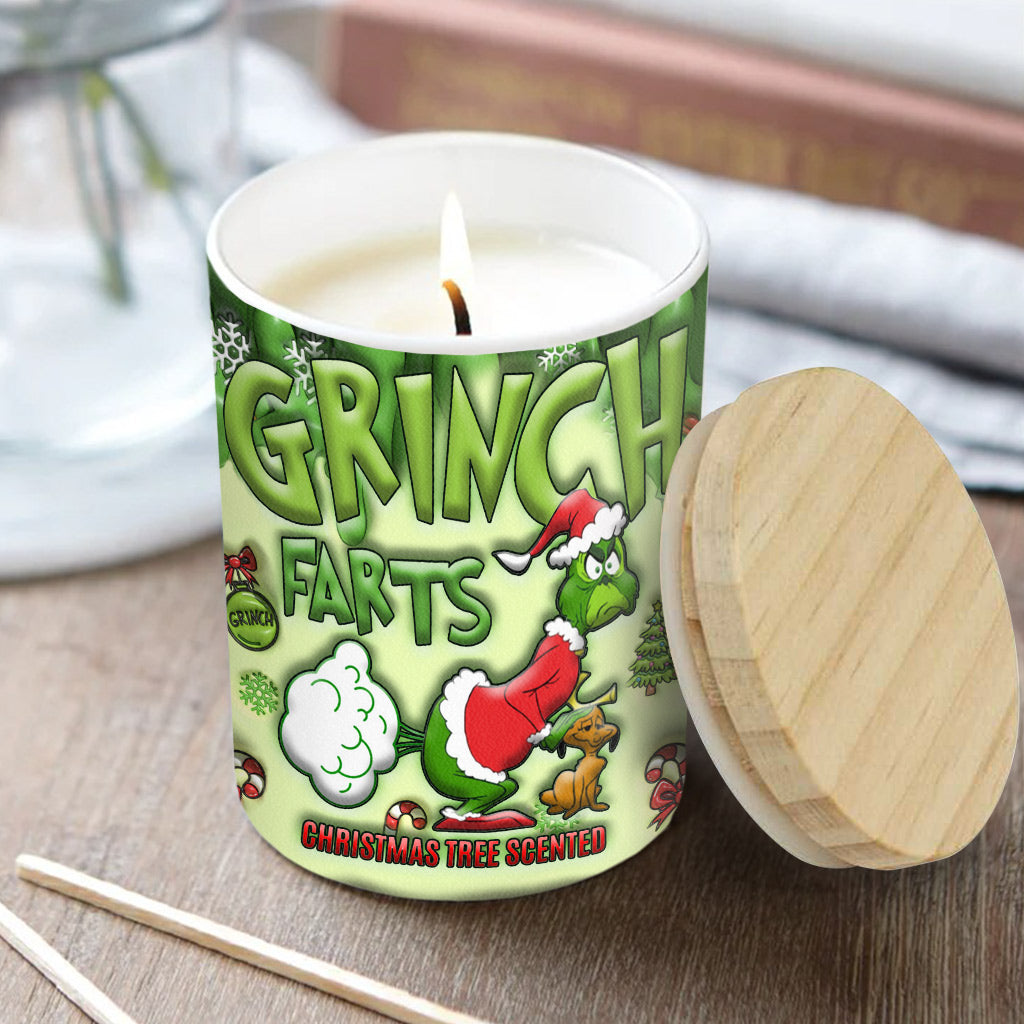 Bougie parfumée sapin de Noël - Étole Christmas Candle avec couvercle en bois