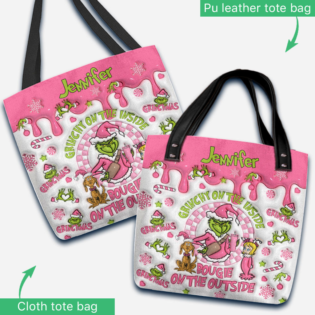 Grincheux à l'intérieur - Sac fourre-tout de Noël personnalisé avec étole