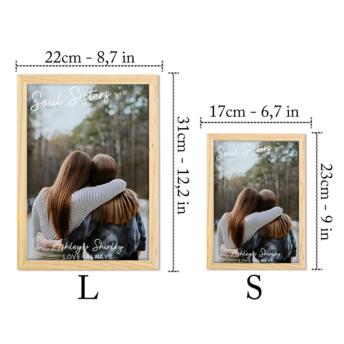 Meilleures amies pour toujours - Cadre photo lumineux personnalisé pour meilleures amies