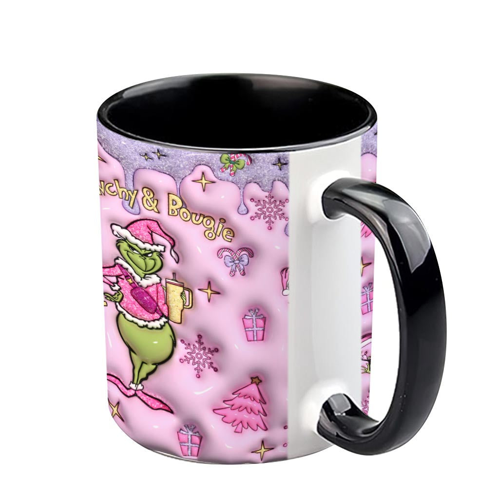 Grinchy &amp; Bougie - Mug personnalisé avec étole de Noël