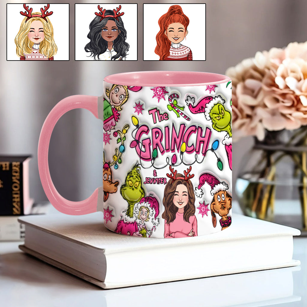 Le Grinch et moi - Mug personnalisé avec étole de Noël