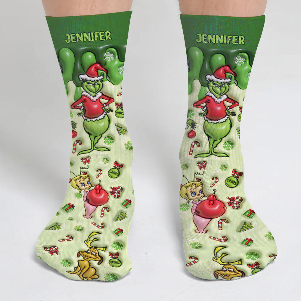 Rock Paper Scissors - Personalized Stole Christmas Socks